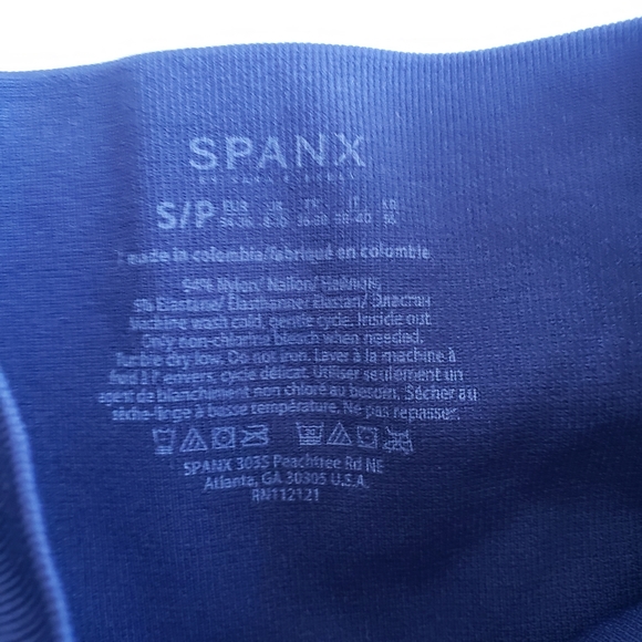 SPANX Look At Me Now Seamless Leggings Tights Navy Blue Small high rise - Picture 5 of 12